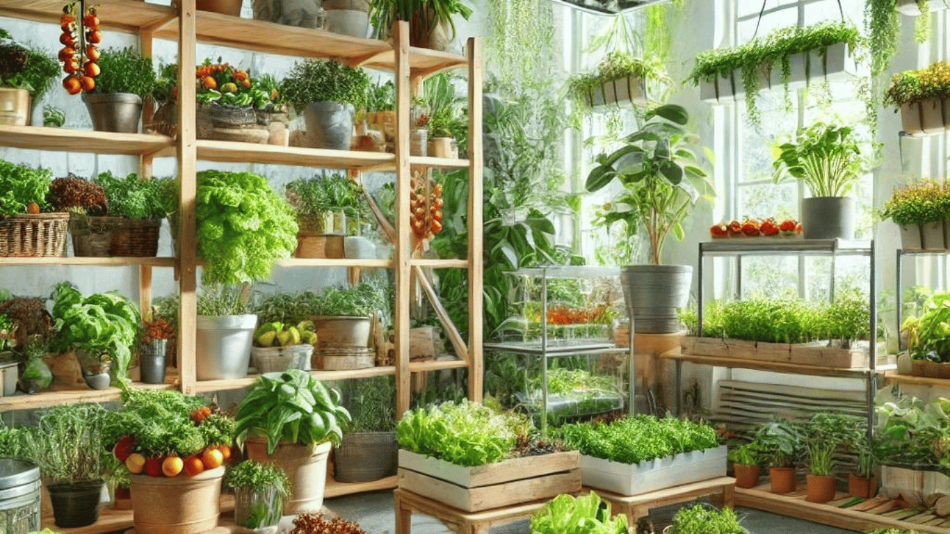 Organic indoor vegetable gardening